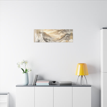 Shibui Mountain Mist Canvas Art - Japandi Japanese Pattern