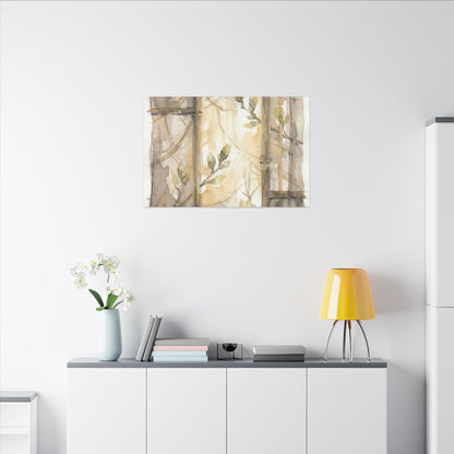Shoji Screen Spring Canvas Art | Japandi Cozy Design