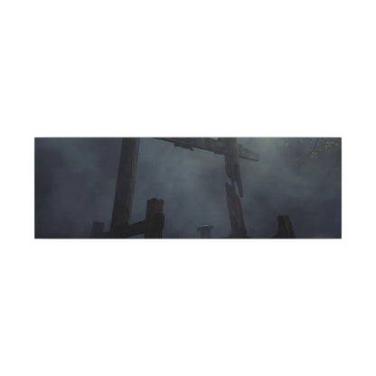 Dark Japandi Torii Gate in Dappled | Moody Minimal Canvas Art
