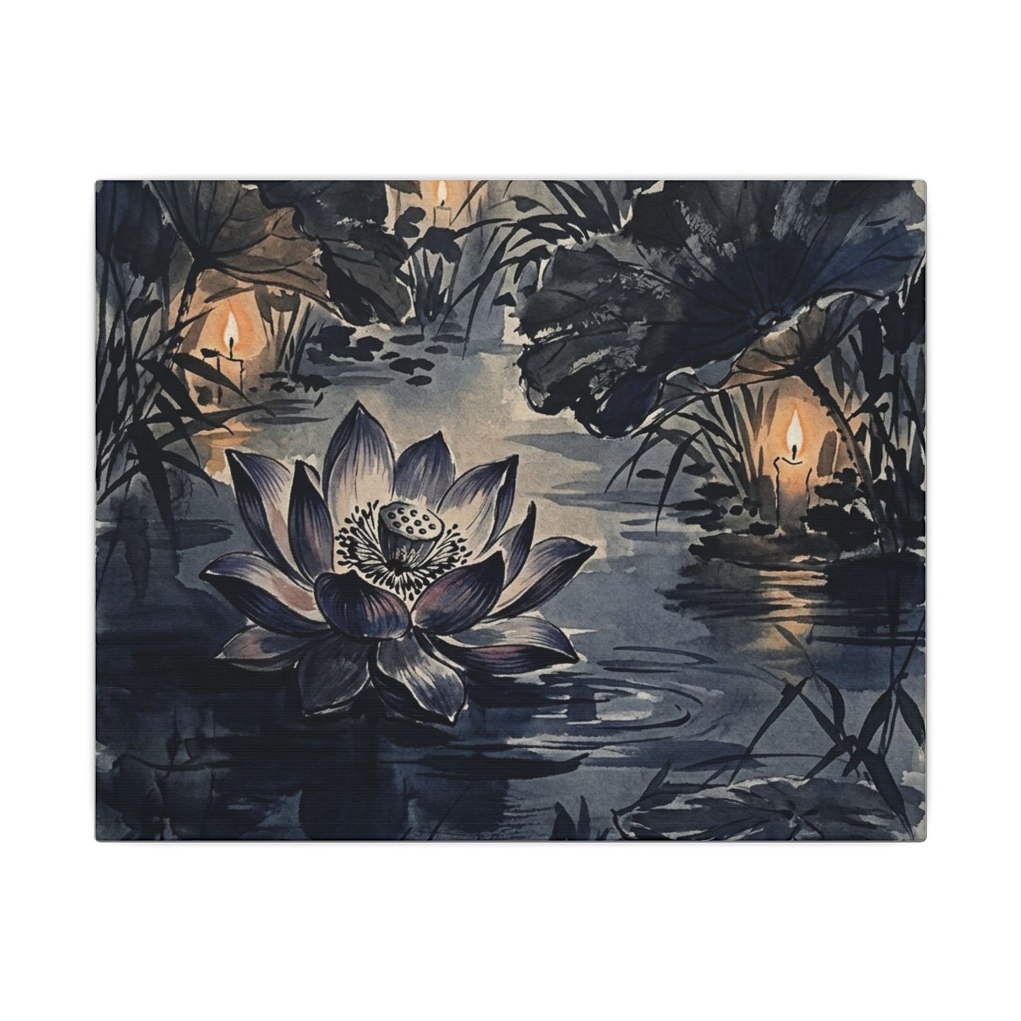 Fukinsei Lotus Flower Canvas Art - Zen Sumi E