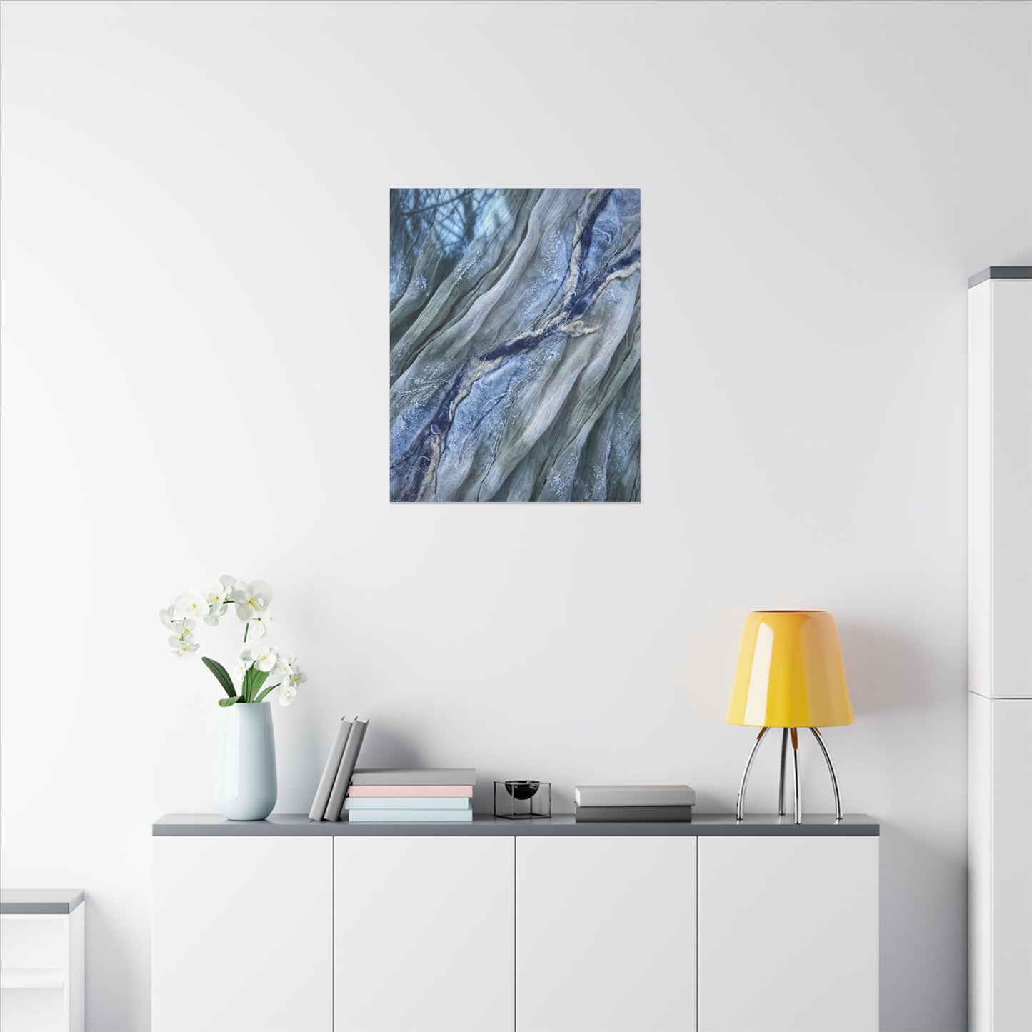 Moonlight Silk Drape Canvas Art - Japandi Mono No Aware