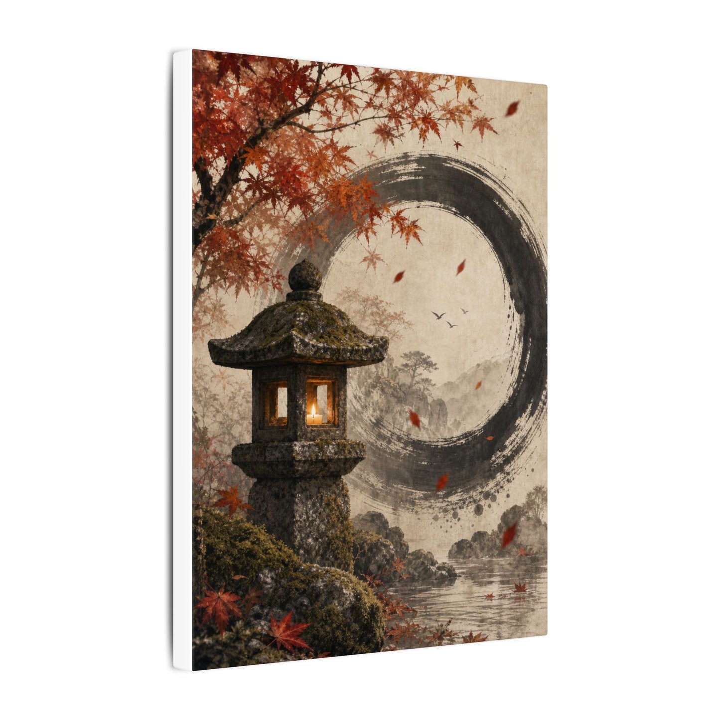 Ma Stone Lantern Canvas Art - Zen Enso