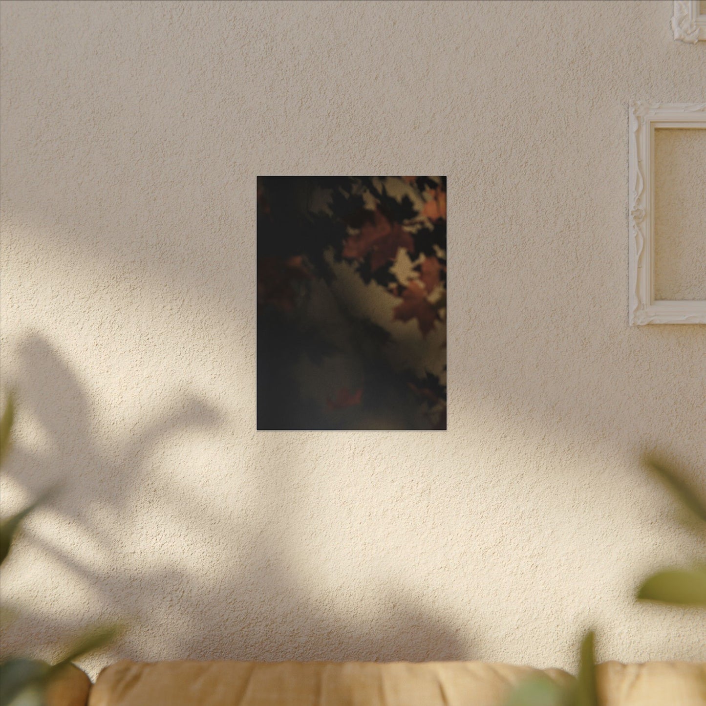 Shadow Play Canvas Art | Autumn Dark Japandi Moody Minimal Art