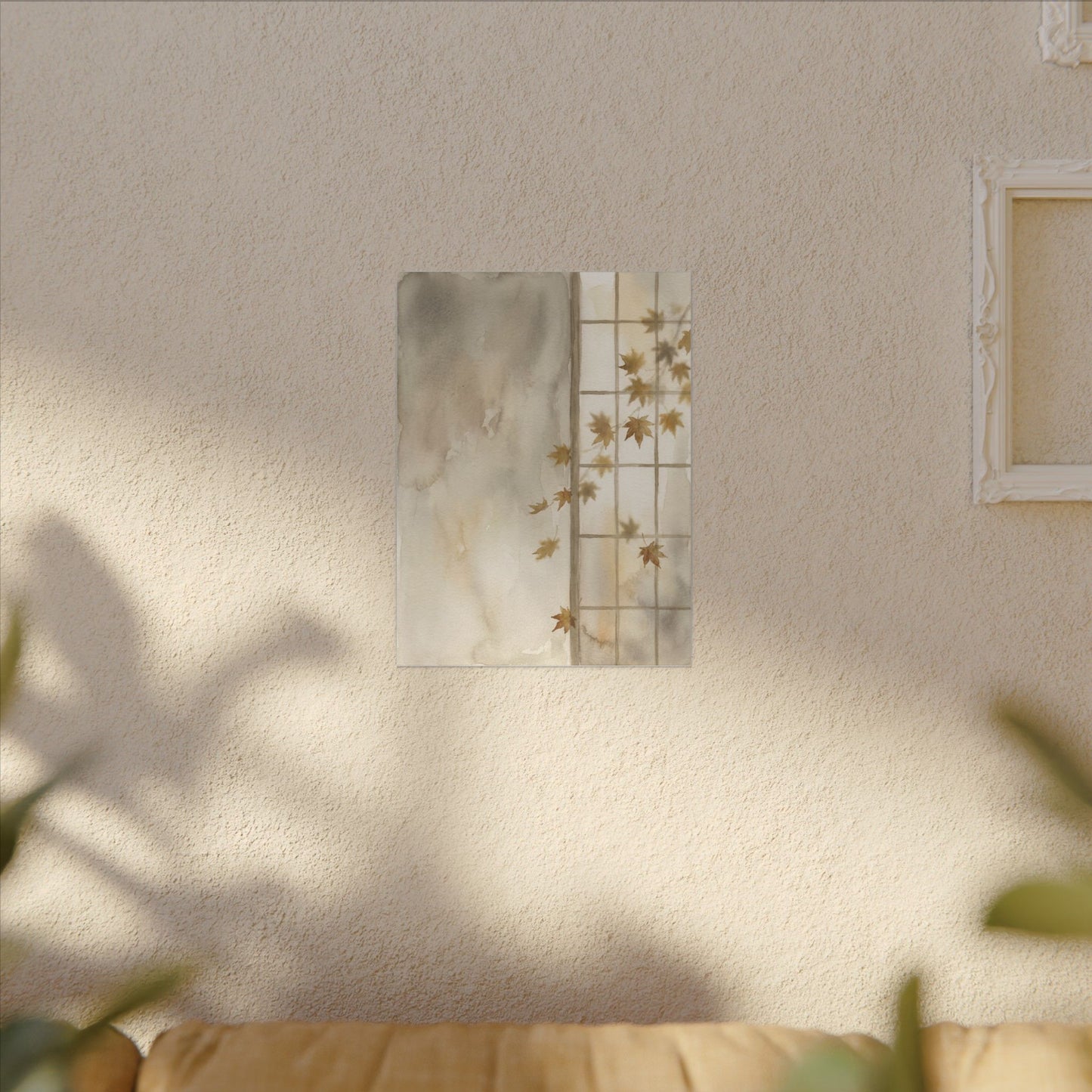 Warm Shoji Screen Canvas Art - Watercolor Japandi