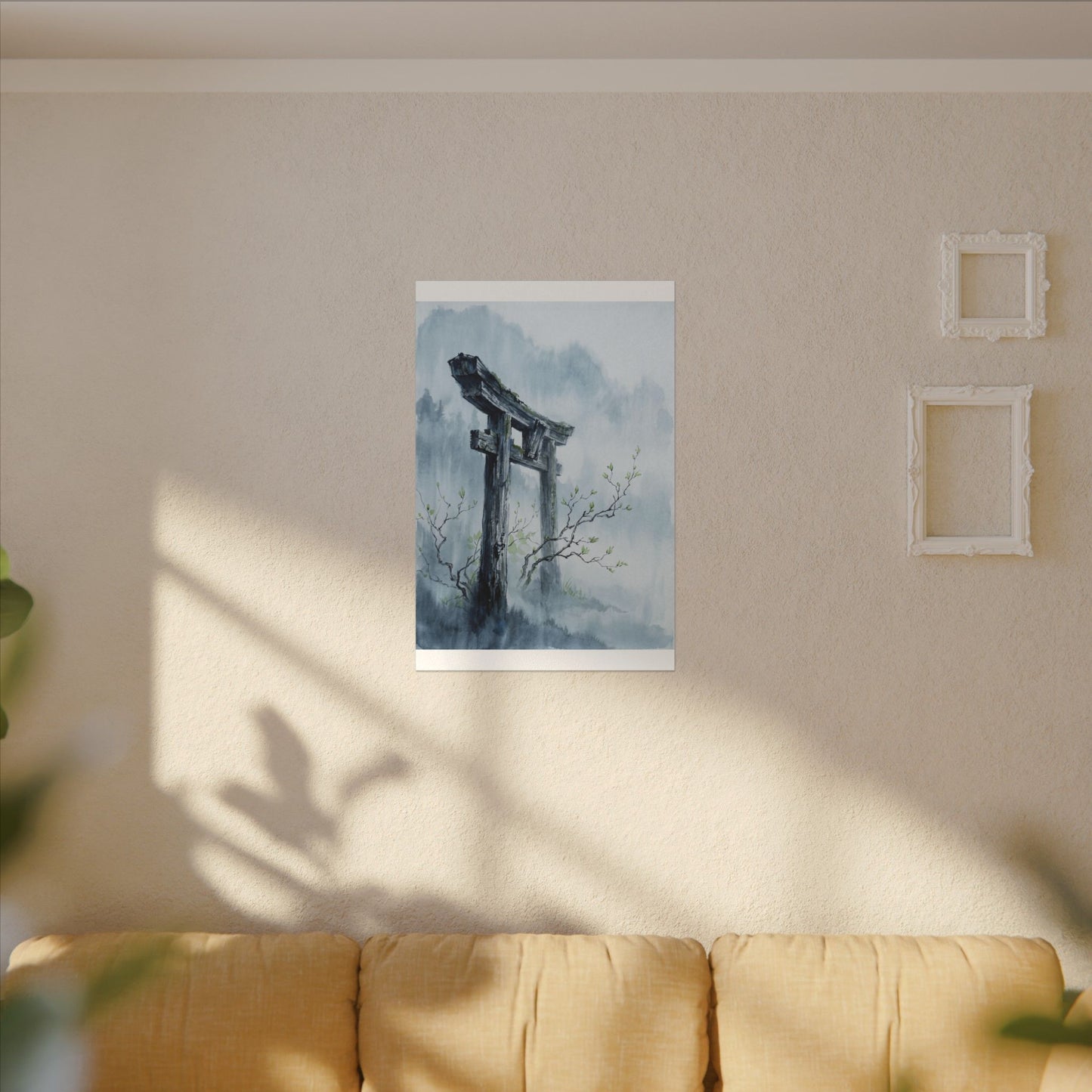 Torii Gate Canvas Art | Spring Zen Sumi E Art