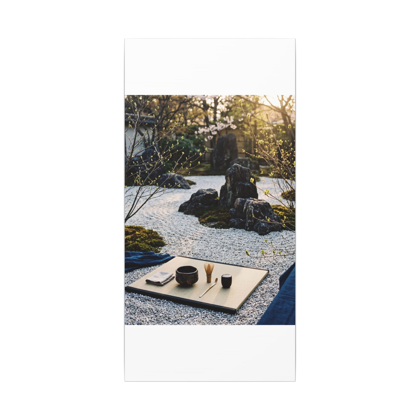 Zen Tea Ceremony in Golden Hour | Karesansui Canvas Art