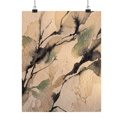 Shadow Play Winter Wall Art Print | Japandi Cozy Design Art Print