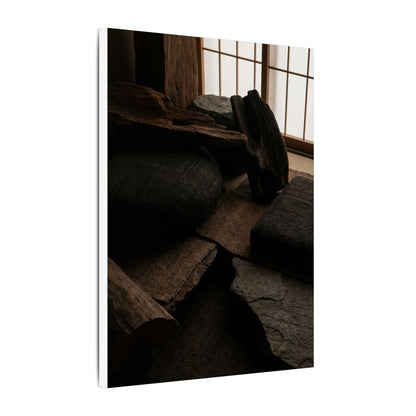 Dark Japandi Shadow Zen Canvas Art