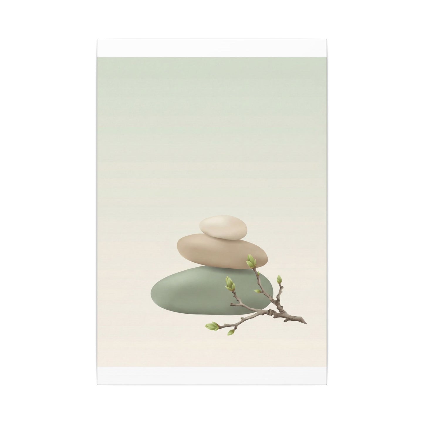 Dawn River Stones Canvas Art - Japandi Fukinsei