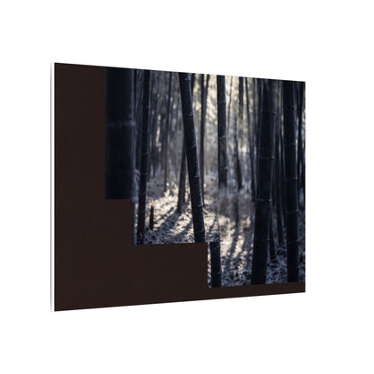 Bamboo Grove Canvas Art | Winter Dark Japandi Moody Minimal Art