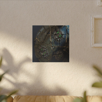 Dark Japandi Cracked Earth in Moonlight | Moody Minimal Canvas Art