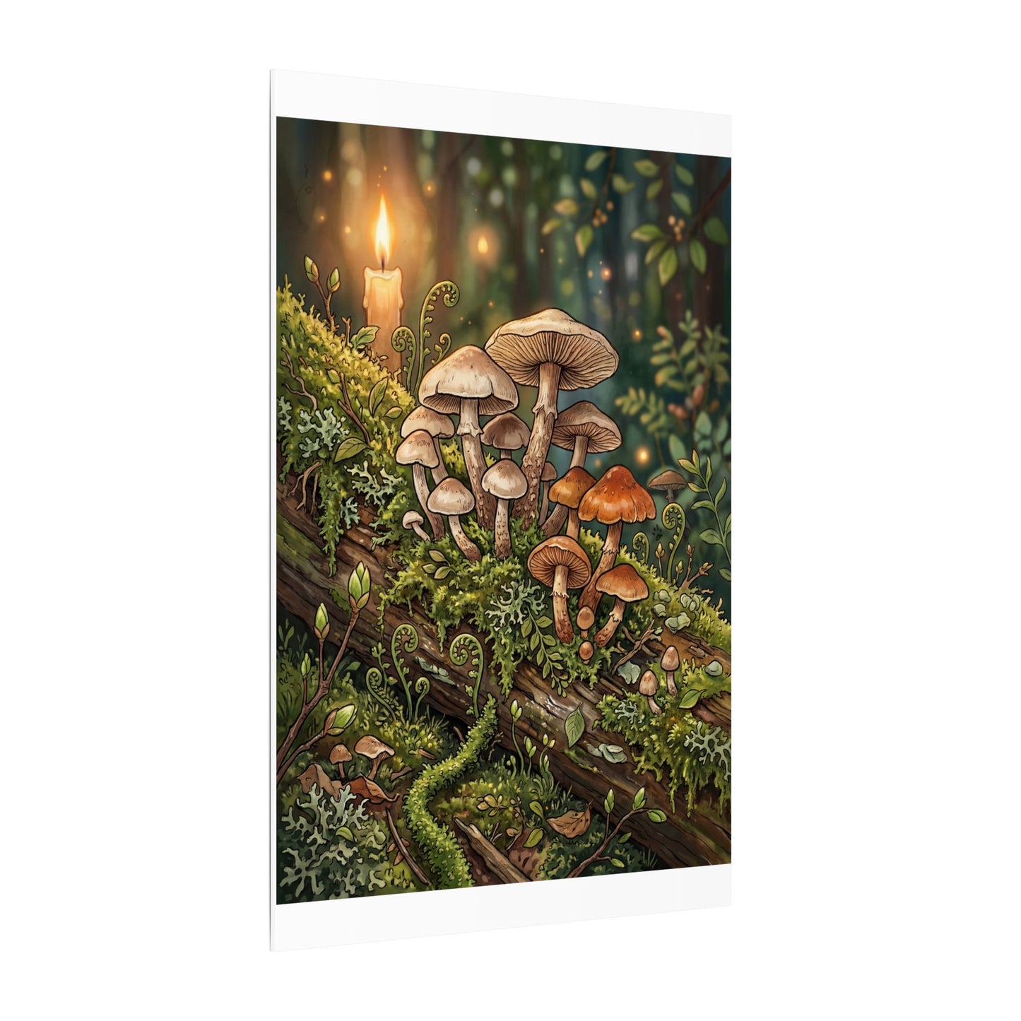 Spring Wild Mushrooms Herbarium Canvas Art | Rustic Decor