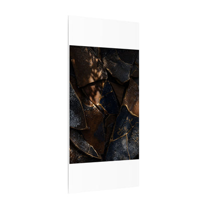 Fukinsei Broken Pottery Canvas Art - Dark Japandi Dark Texture