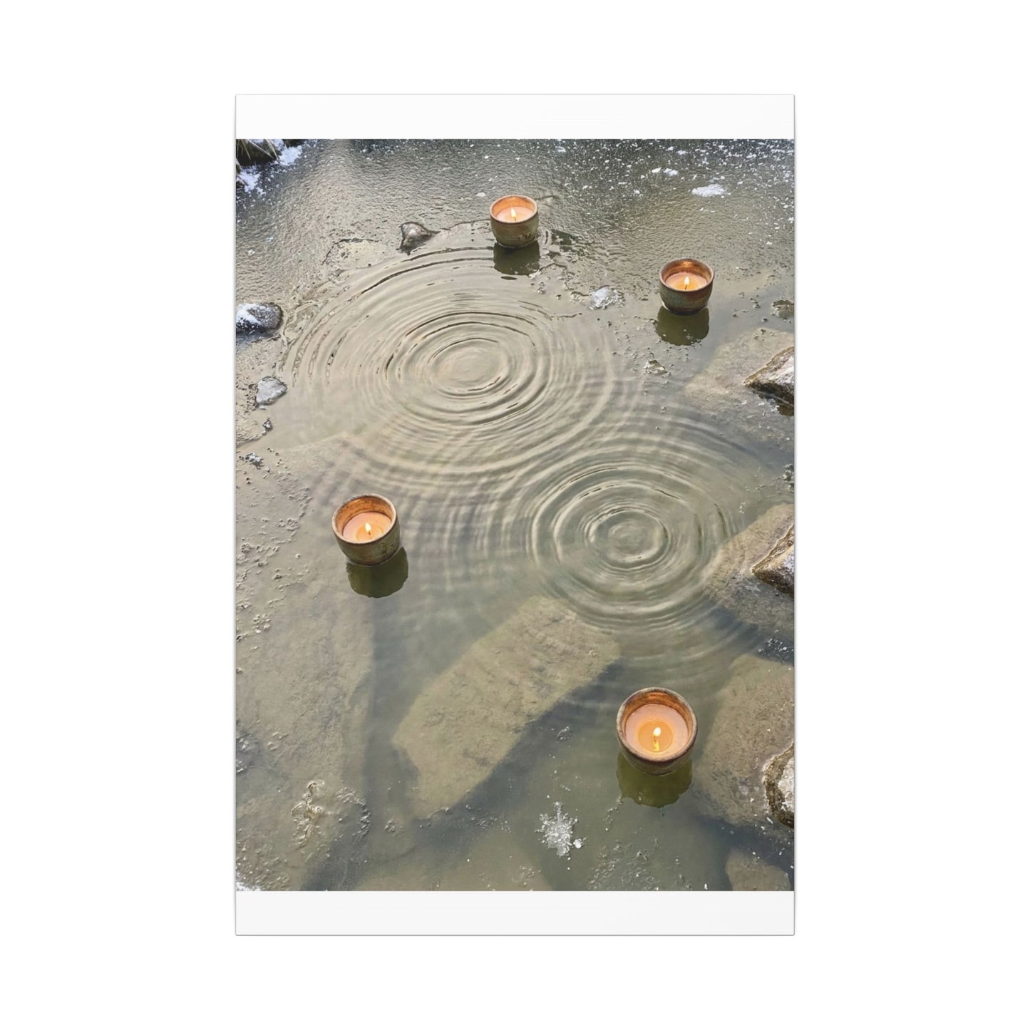 Water Ripple Canvas Art | Winter Japandi Japanese Pattern Art