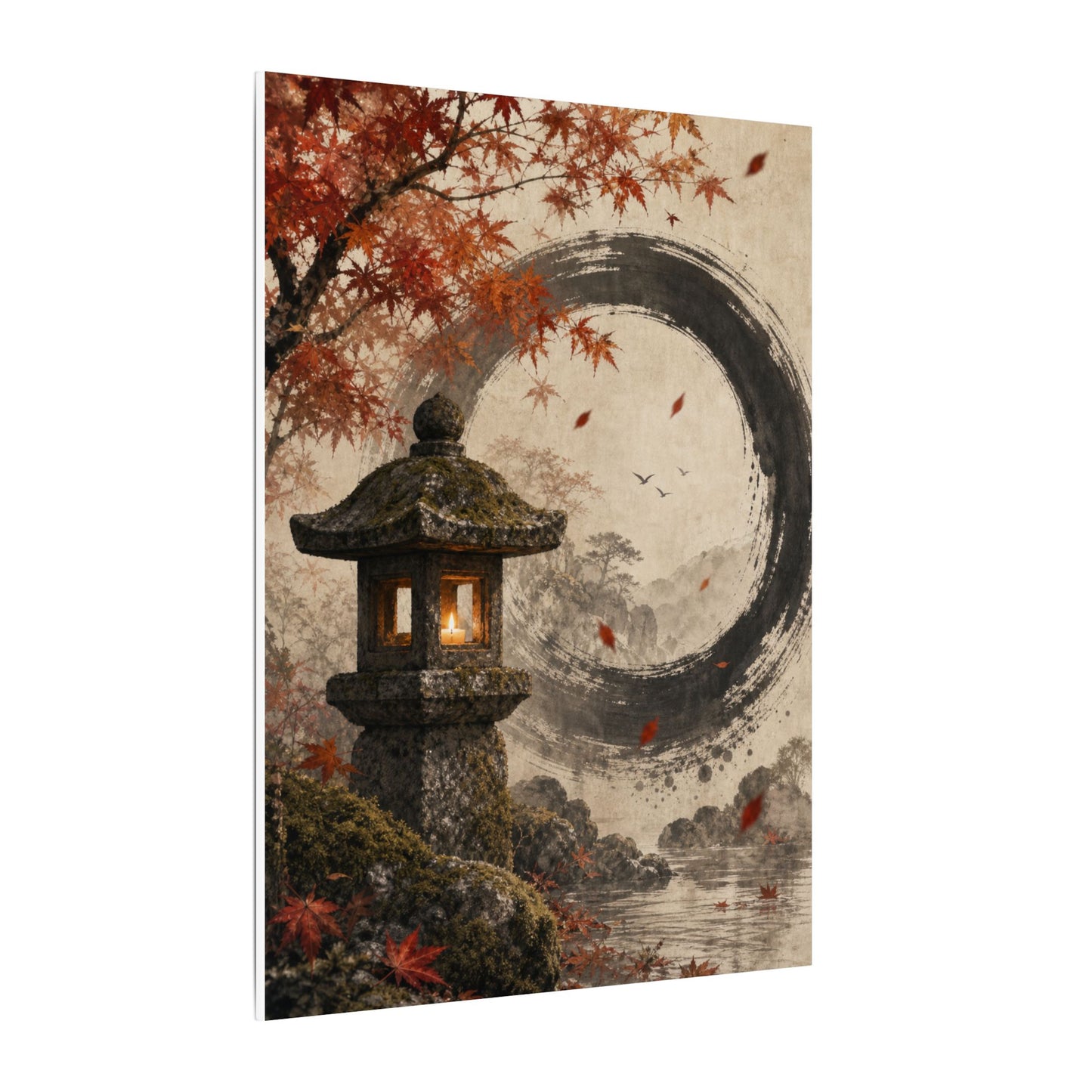 Ma Stone Lantern Canvas Art - Zen Enso