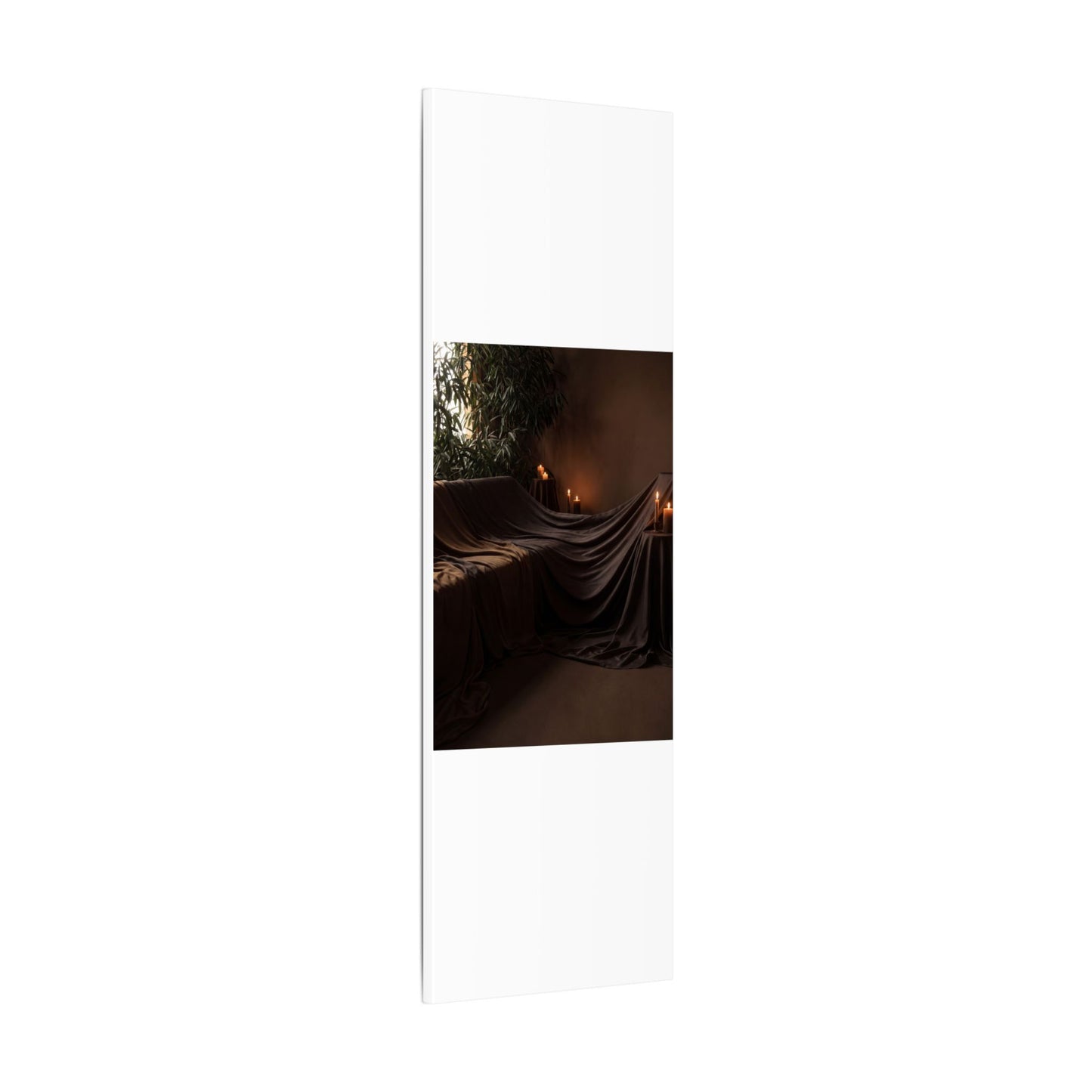 Candlelight Silk Drape Canvas Art - Dark Japandi Ma