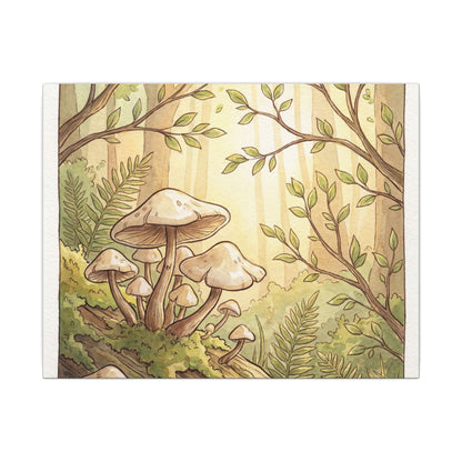 Spring Wild Mushrooms Mushroom Illustration Canvas Art | Cozy Decor Art Print
