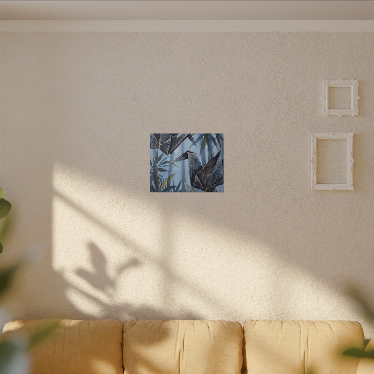Paper Fold Canvas Art | Summer Kintsugi Crackle Gold Art