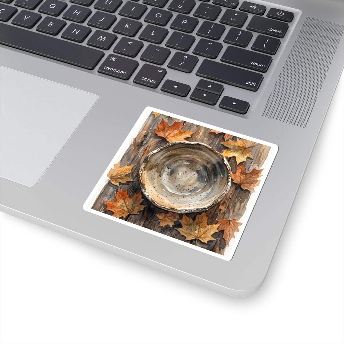 Autumn Ceramic Bowl Watercolor Sticker | Warm Decor