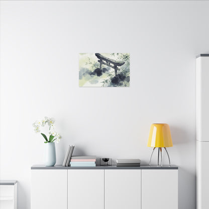 Torii Gate Sumi E Canvas Art | Serene Zen Art