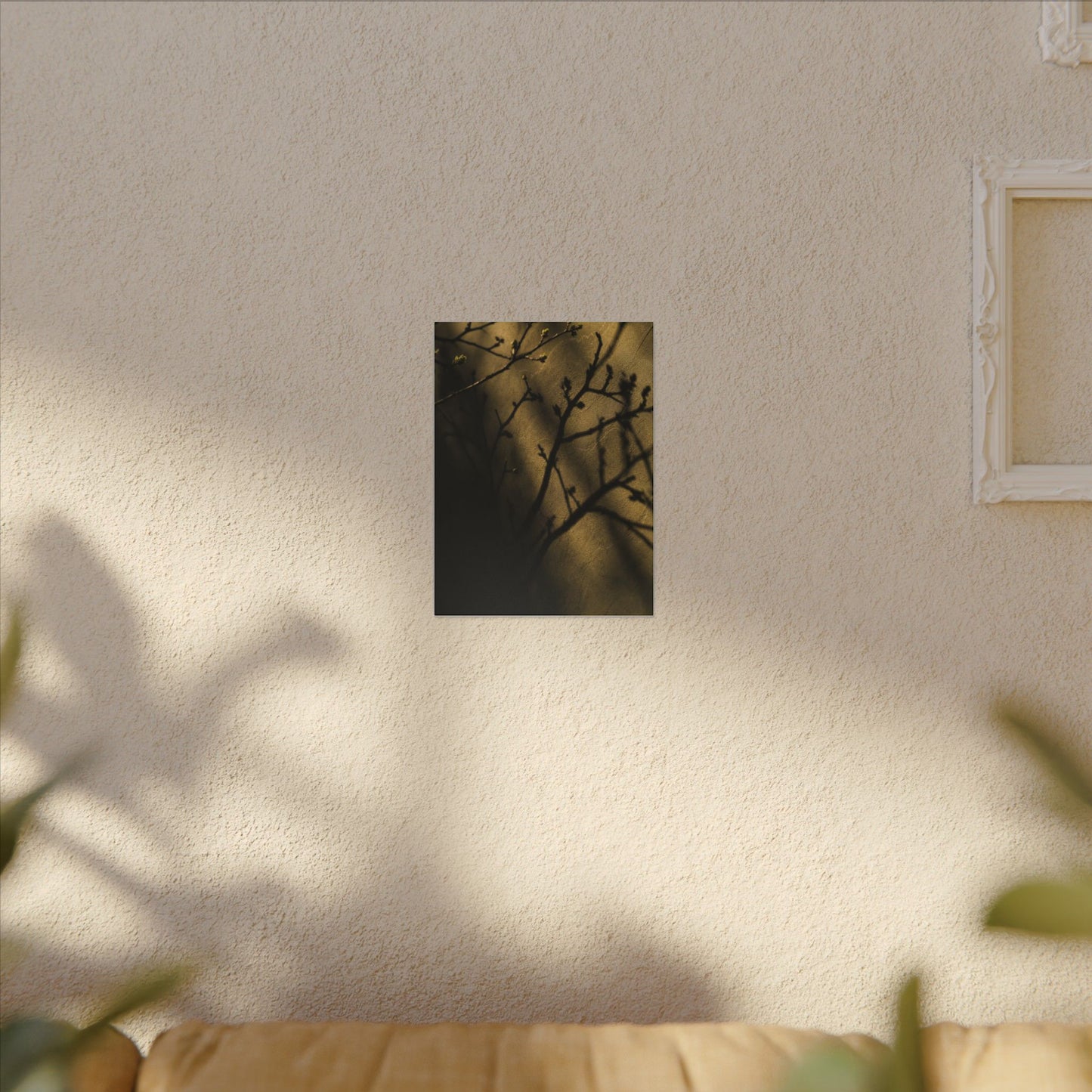 Golden Hour Shadow Play Canvas Art - Dark Japandi Seijaku
