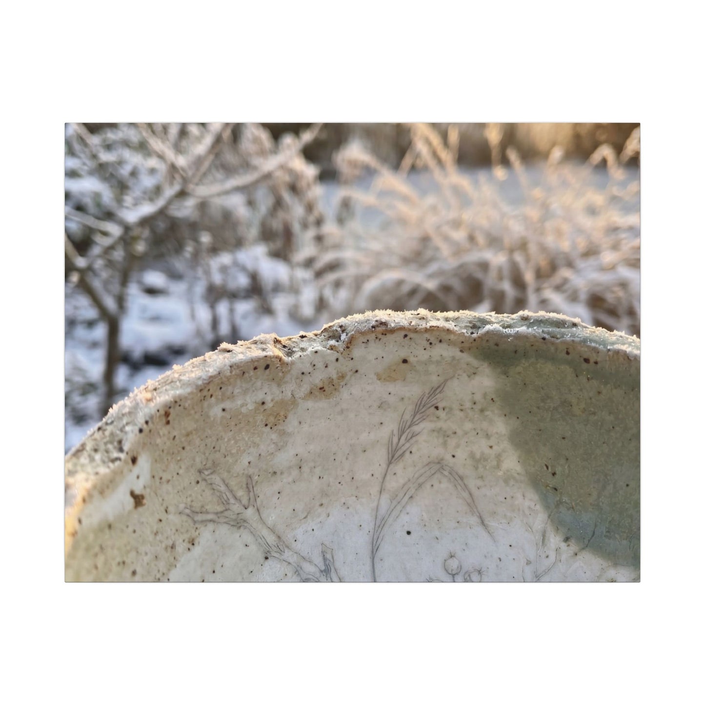 Ceramic Bowl Canvas Art | Winter Japandi Minimal Line Art