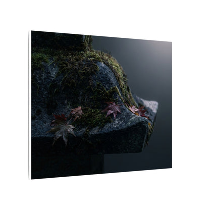 Stone Lantern Moody Minimal Canvas Art | Sophisticated Dark Japandi Art