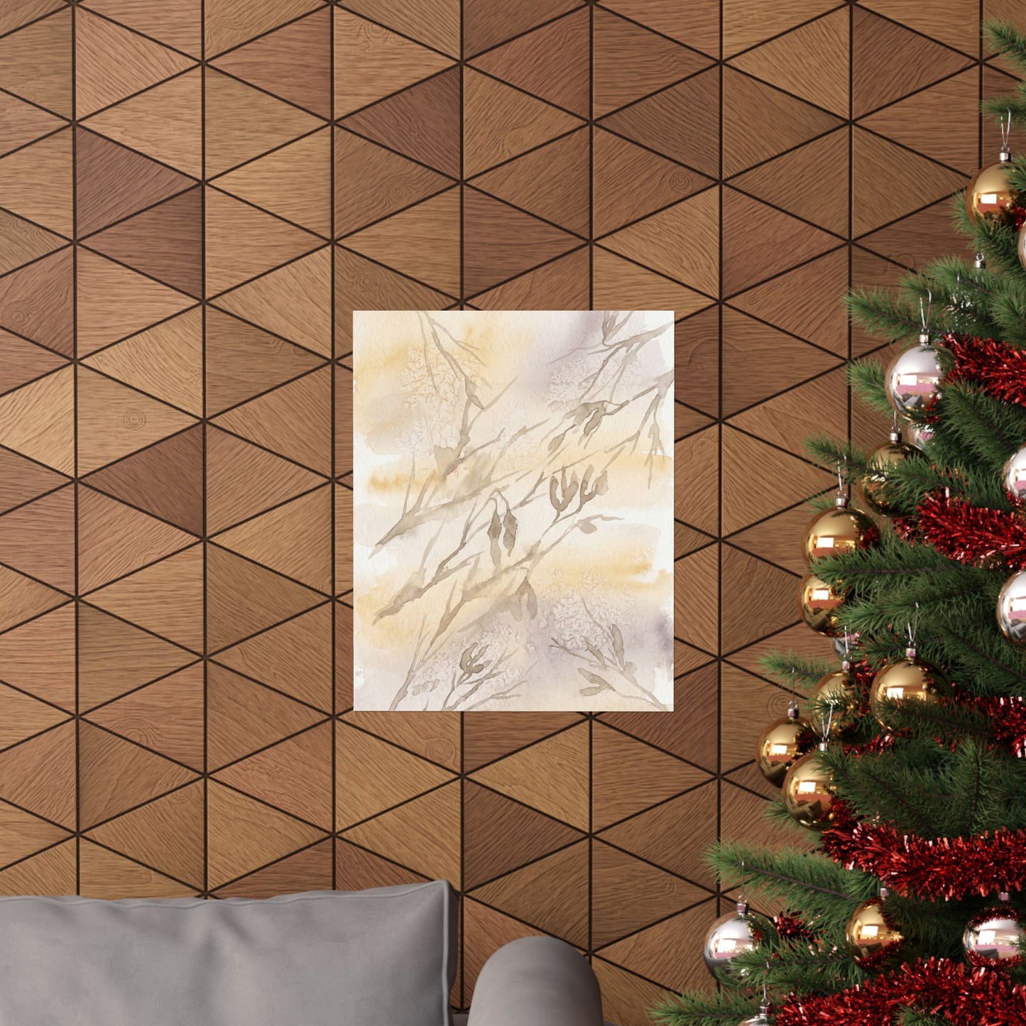 Shadow Play Winter Wall Art Print | Japandi Warm Design