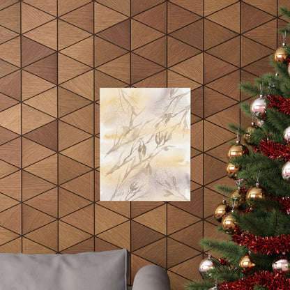 Shadow Play Winter Wall Art Print | Japandi Warm Design