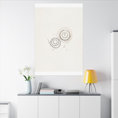 River Stones Canvas Art | Winter Japandi Minimal Line Art
