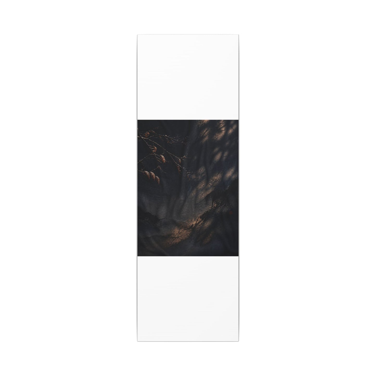 Atmospheric Silk Drape Canvas Art - Charcoal Ink Dark Japandi