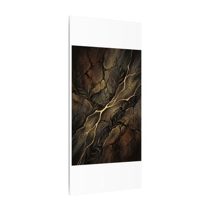 Cracked Earth Charcoal Ink Canvas Art | Bold Dark Japandi Art