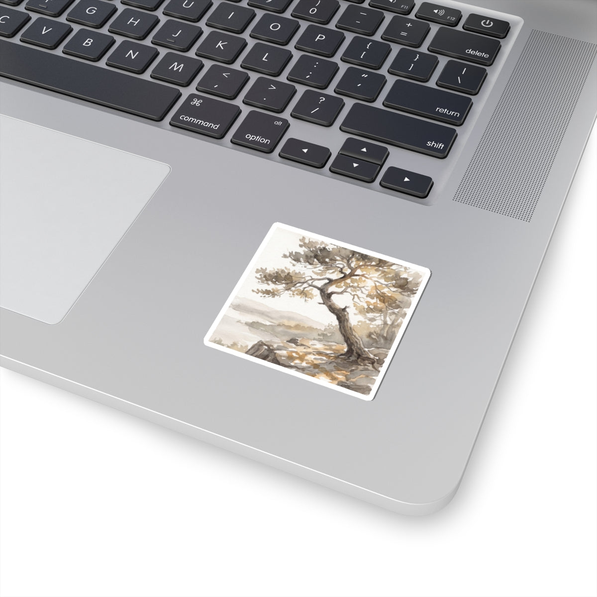 Neutral Pine Tree Sticker - Watercolor Japandi