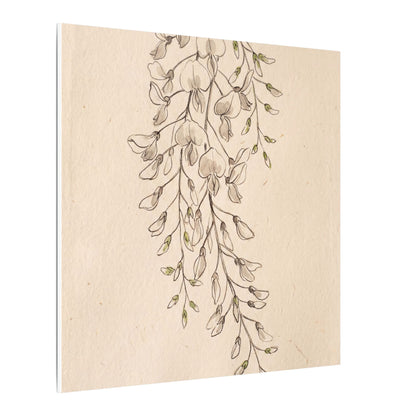 Japandi Wisteria in Golden Hour | Minimal Line Canvas Art
