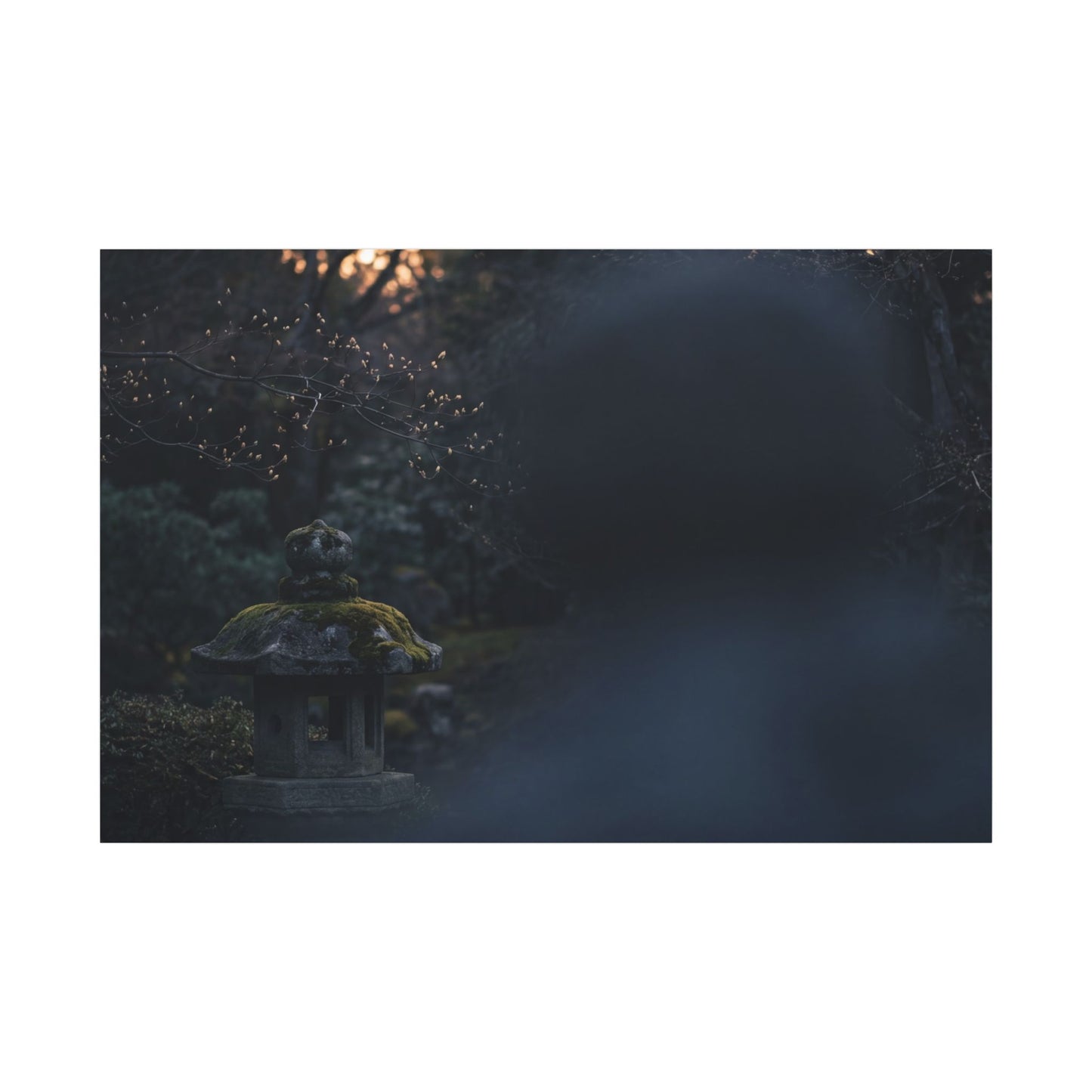 Spring Stone Lantern Moody Minimal Canvas Art | Bold Decor