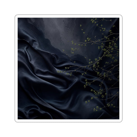 Silk Drape Sticker | Spring Dark Japandi Moody Minimal Art
