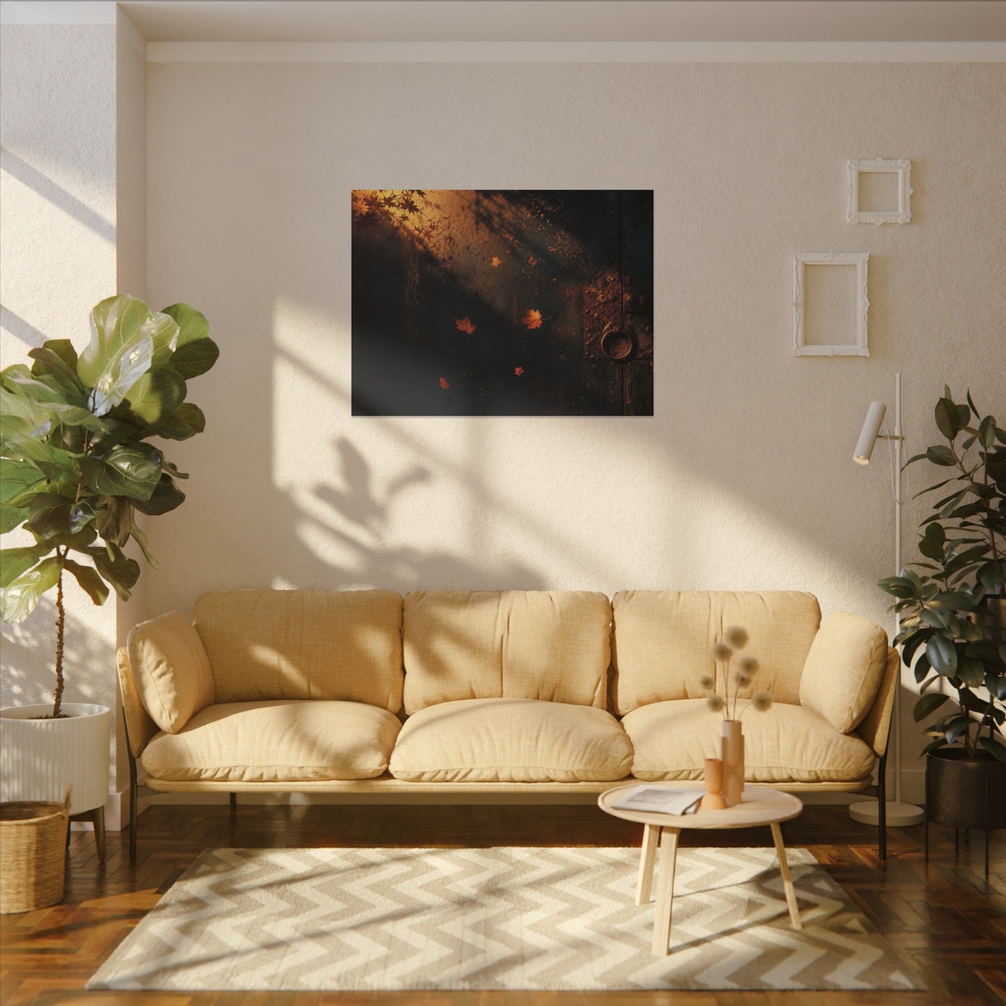 Dark Japandi Rust Patina in Golden Hour | Shadow Zen Canvas Art