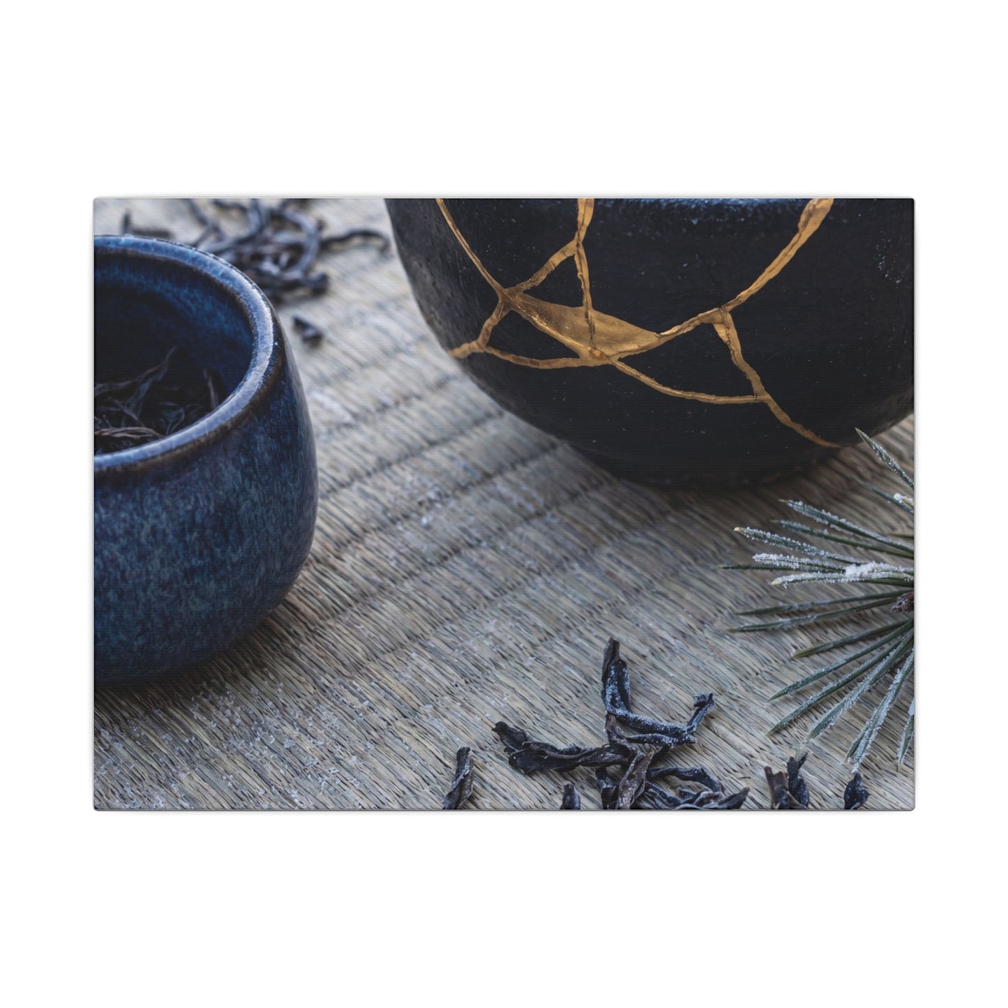 Kintsugi Tea Ceremony in Overcast | Gold Vein Canvas Art