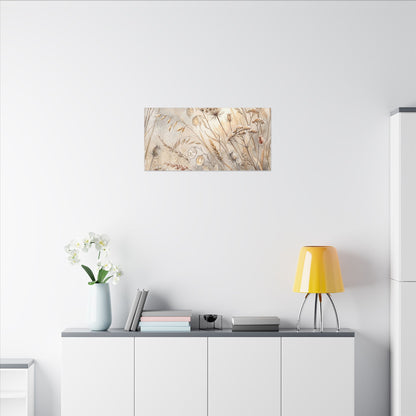 Winter Dried Flowers Watercolor Canvas Art | Warm Decor
