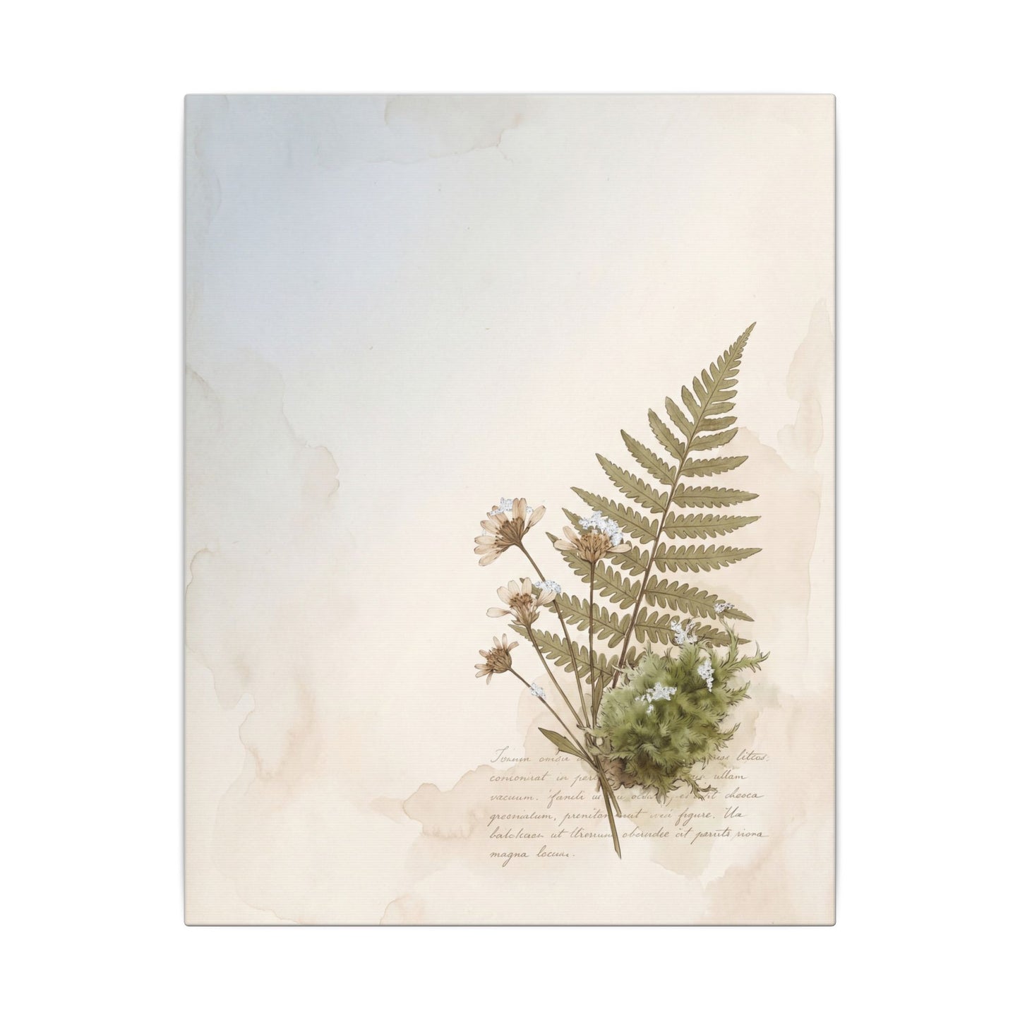 Winter Moss Close Up Herbarium Canvas Art | Enchanting Decor