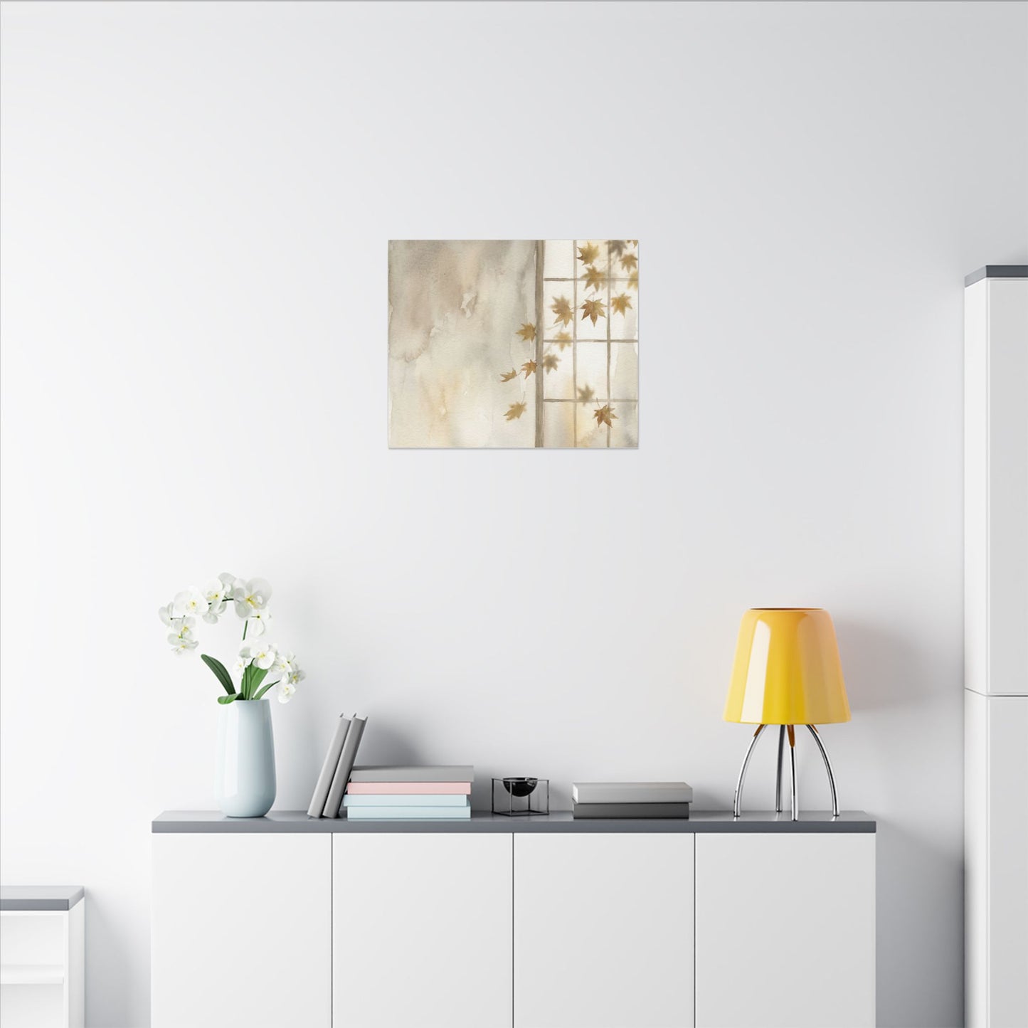 Warm Shoji Screen Canvas Art - Watercolor Japandi