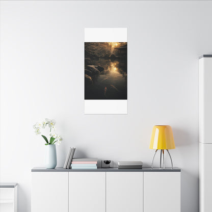 Winter Koi Pond Shadow Zen Canvas Art | Bold Decor