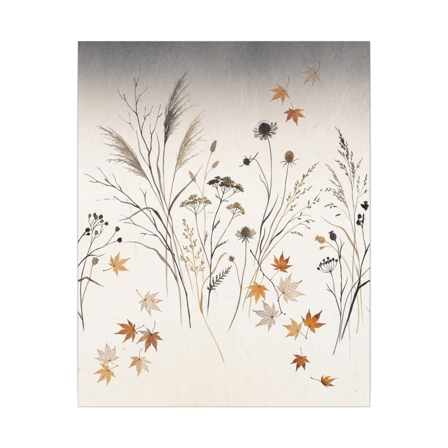 Dawn Dried Flowers Canvas Art - Japandi Kanso