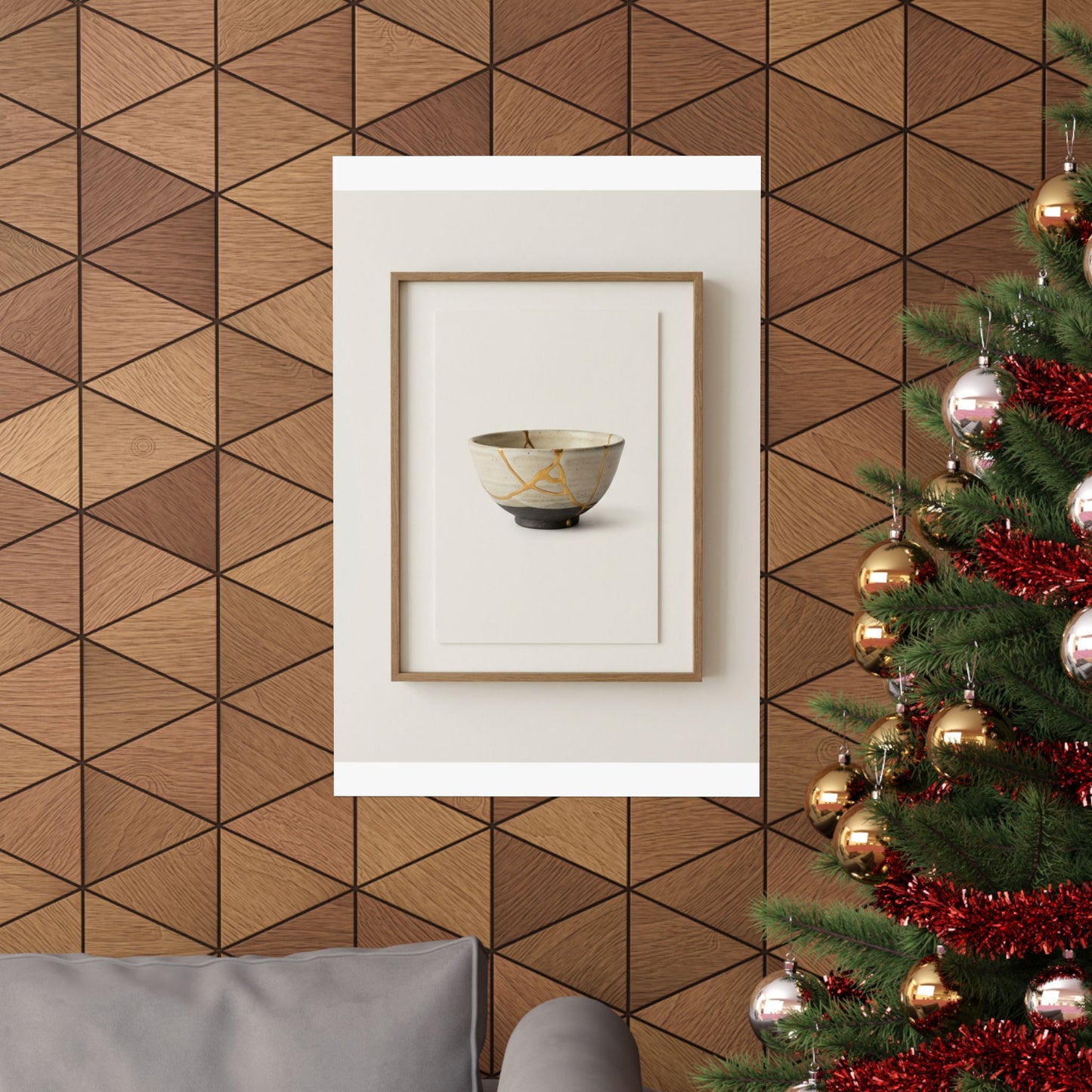 Kintsugi Charcoal Wall Art Print