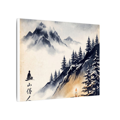 Mountain Mist Canvas Art | Winter Zen Ukiyo E Inspired Art