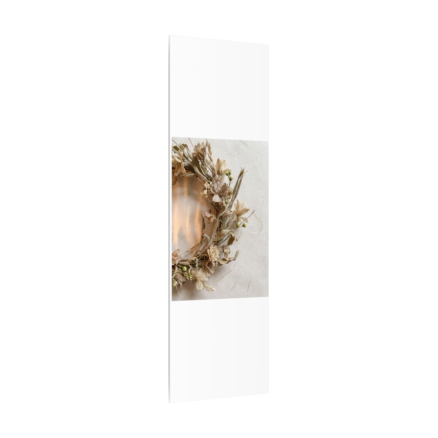 Dried Flowers Japanese Pattern Canvas Art | Neutral Japandi Art