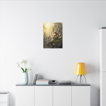 Wild Mushrooms Canvas Art | Spring Japandi Watercolor Art