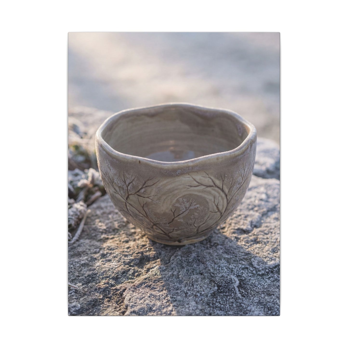 Seijaku Ceramic Bowl Canvas Art - Japandi Japanese Pattern