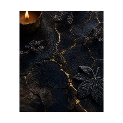 Luxurious Cracked Earth Wall Art Print - Moody Minimal Dark Japandi