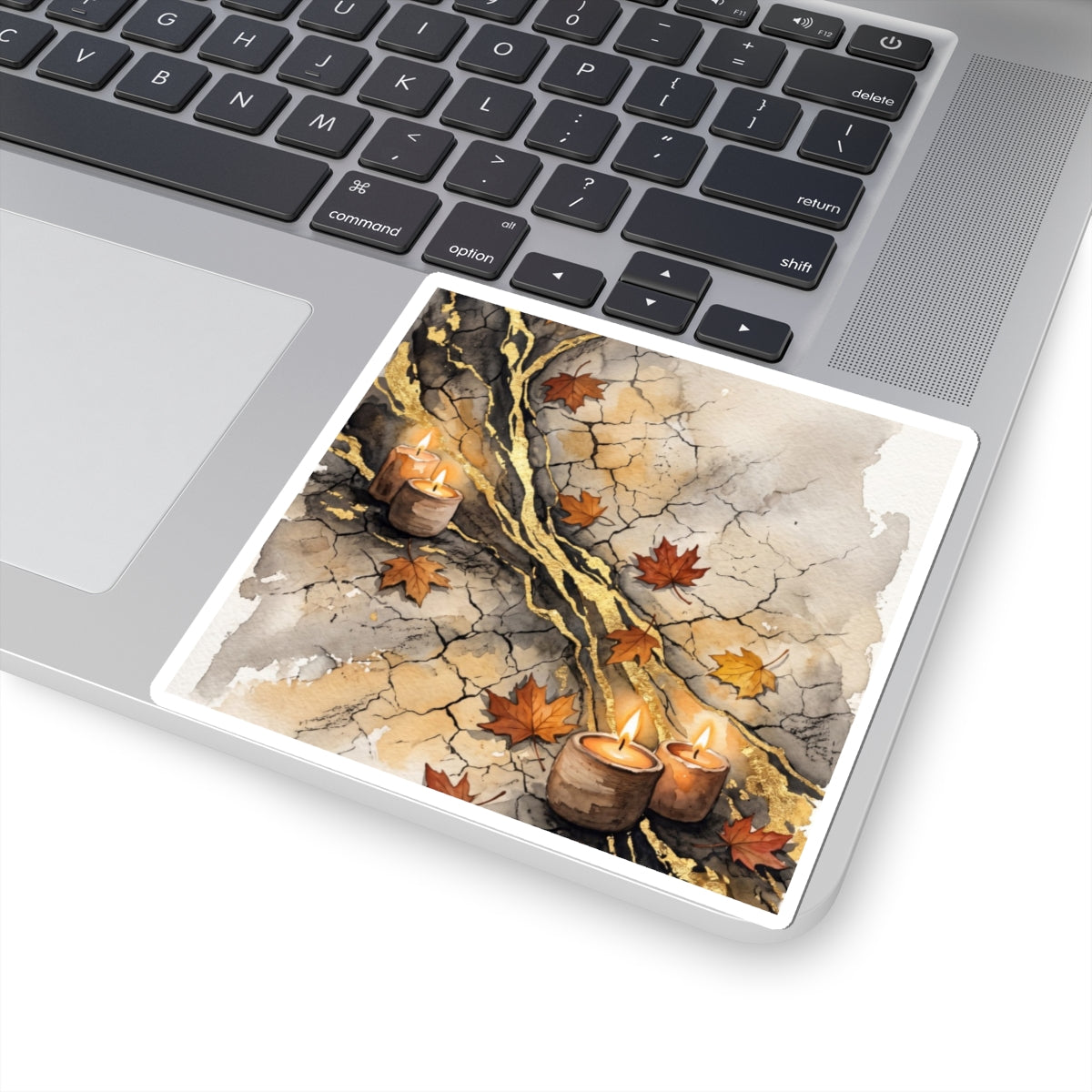 Cracked Earth Autumn Sticker | Japandi Warm Design